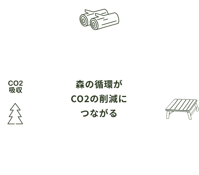 森の循環がCO2の削減につながる